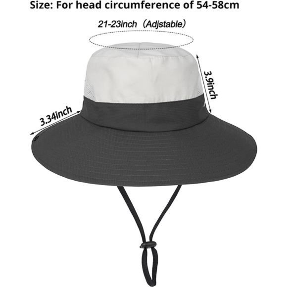 Women's Outdoor UV Protection Sun Hats Mesh Beach Fishing Hat Ponytail Hole - Picture 4 of 7